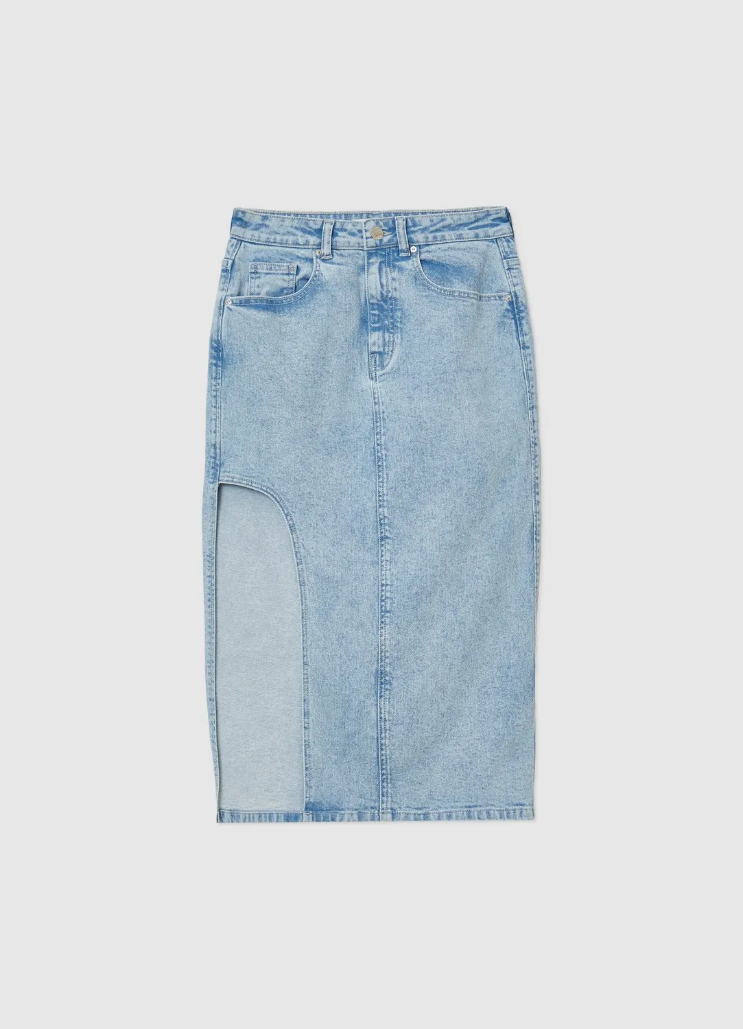 Calliope jupe midi denim fendue femme regular