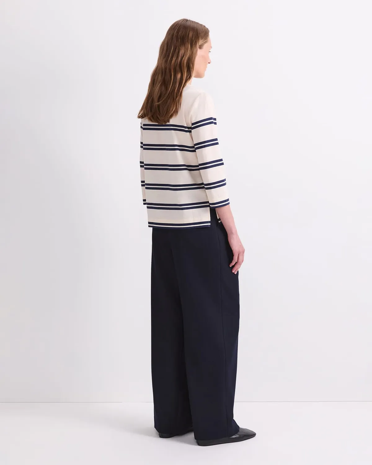 Sportscraft Stripe t-shirt coton rayé manches 3/4