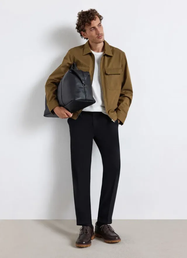 Calliope pantalon homme cropped à revers uni