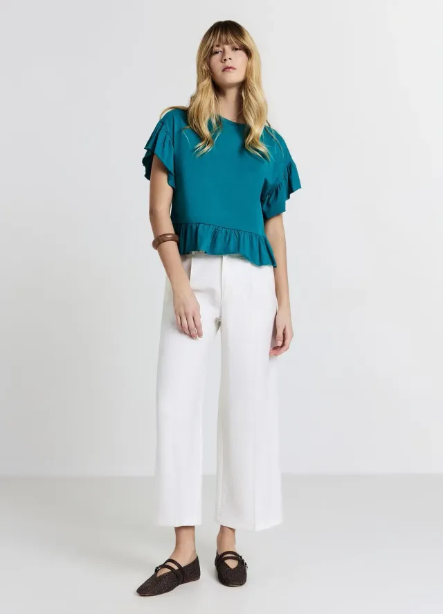 Calliope T-shirt volants femme coton