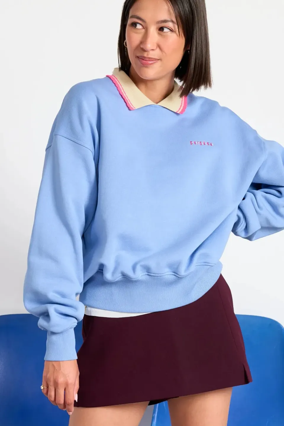 Perpète Geri sweat bleu ciel molleton gratté