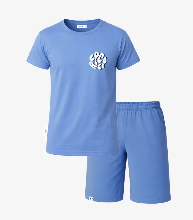 Cocorico Nuage pyjama homme bleu coton
