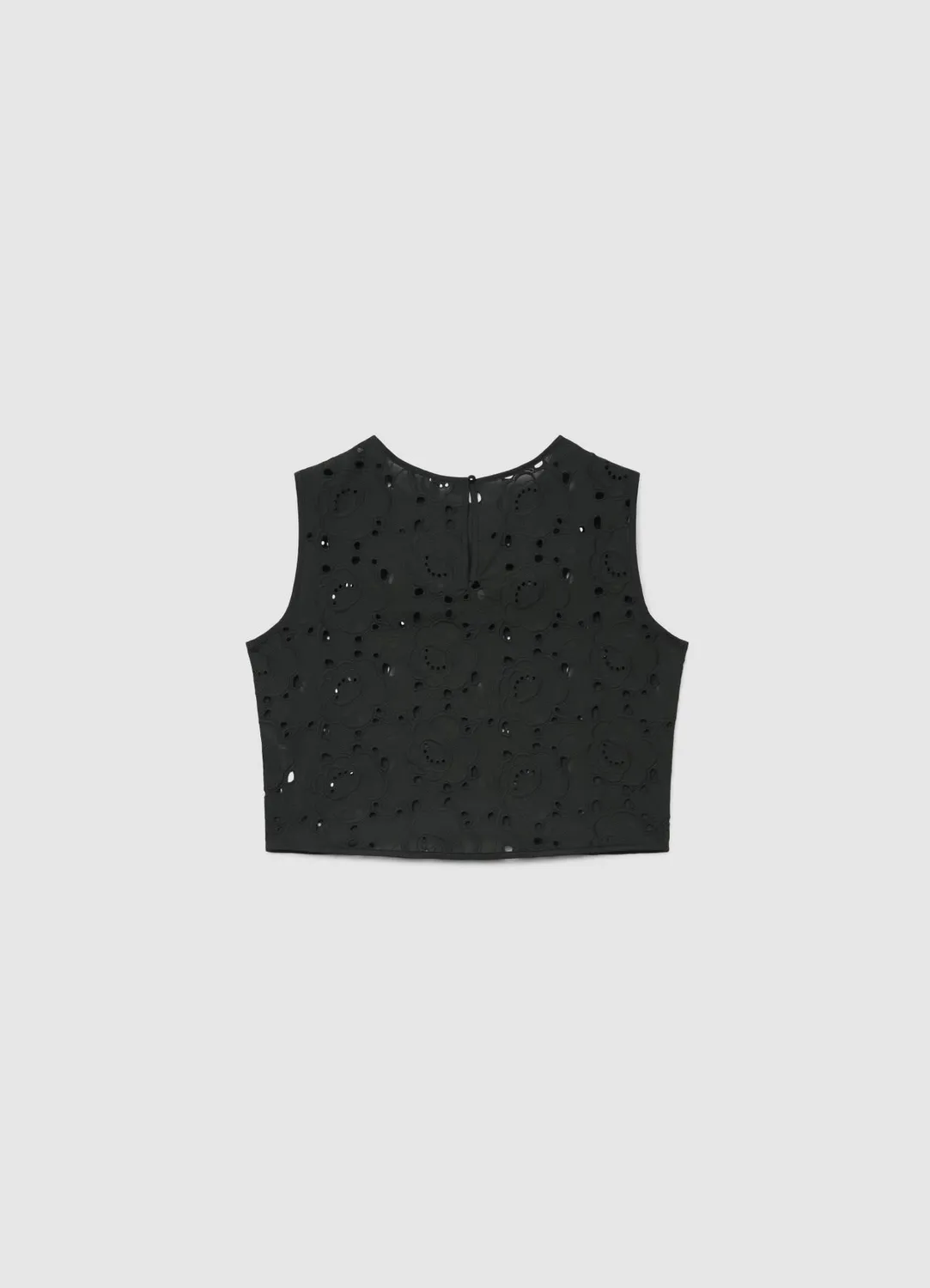 Calliope top femme broderie florale sans manches court