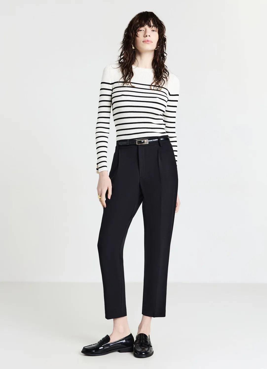 Calliope pull col rond rayé femme manches longues