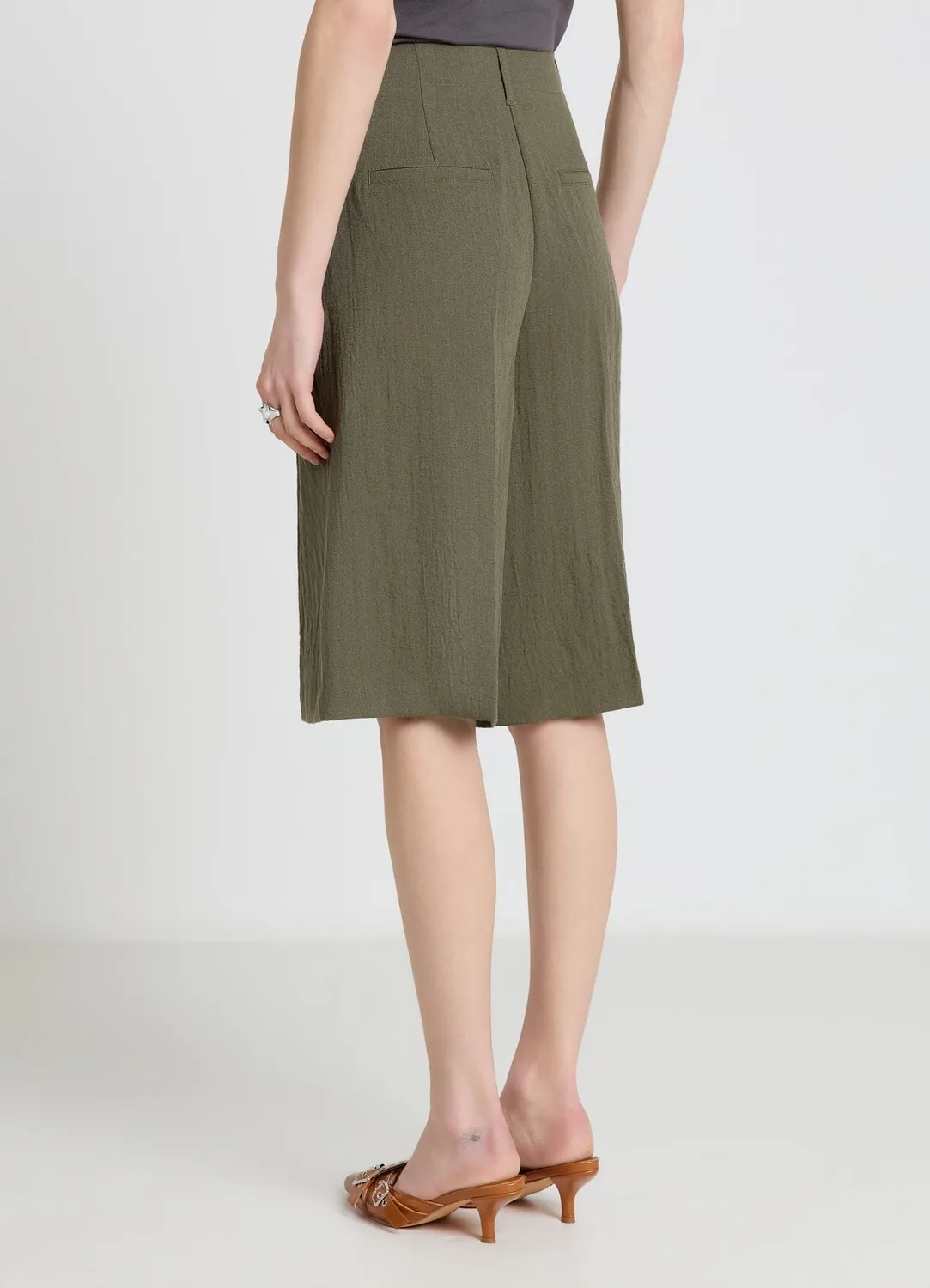 Calliope bermuda long uni short femme taille haute