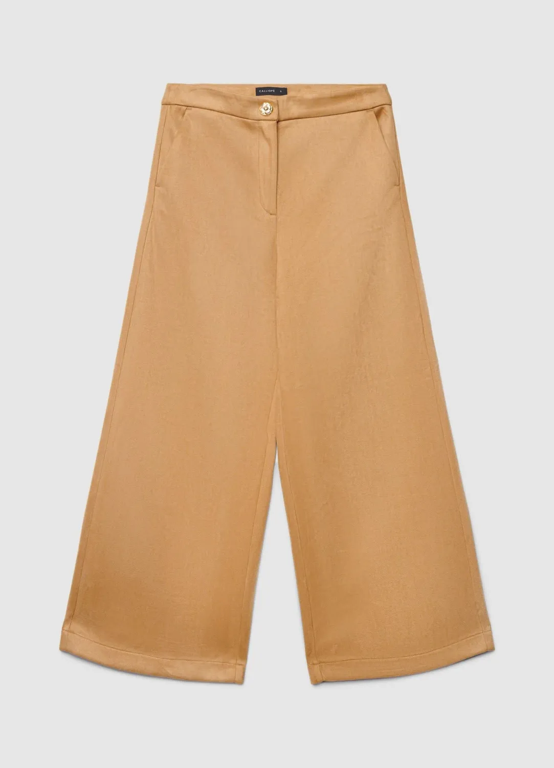 Calliope pantalon culotte femme suédine bouton