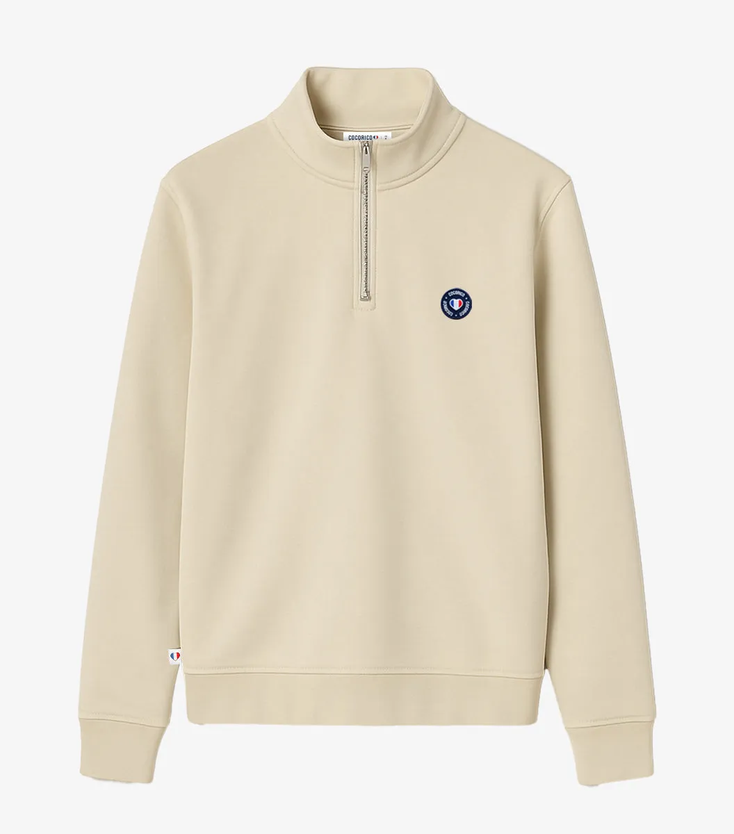 Cocorico Blason sweat camionneur homme sable molleton