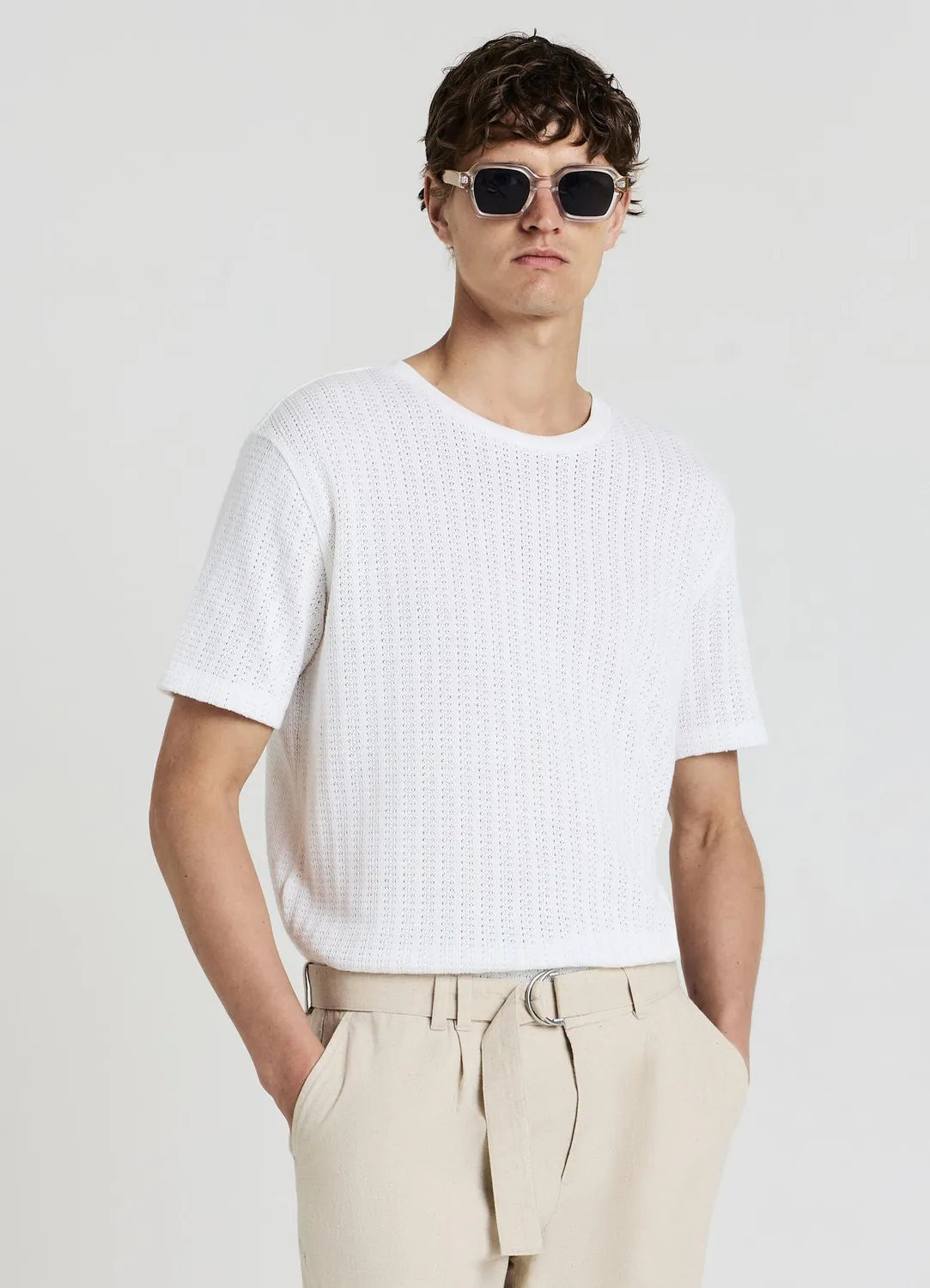 Calliope t-shirt ajouré homme col rond regular