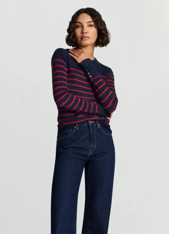 Calliope rayures col rond pull femme