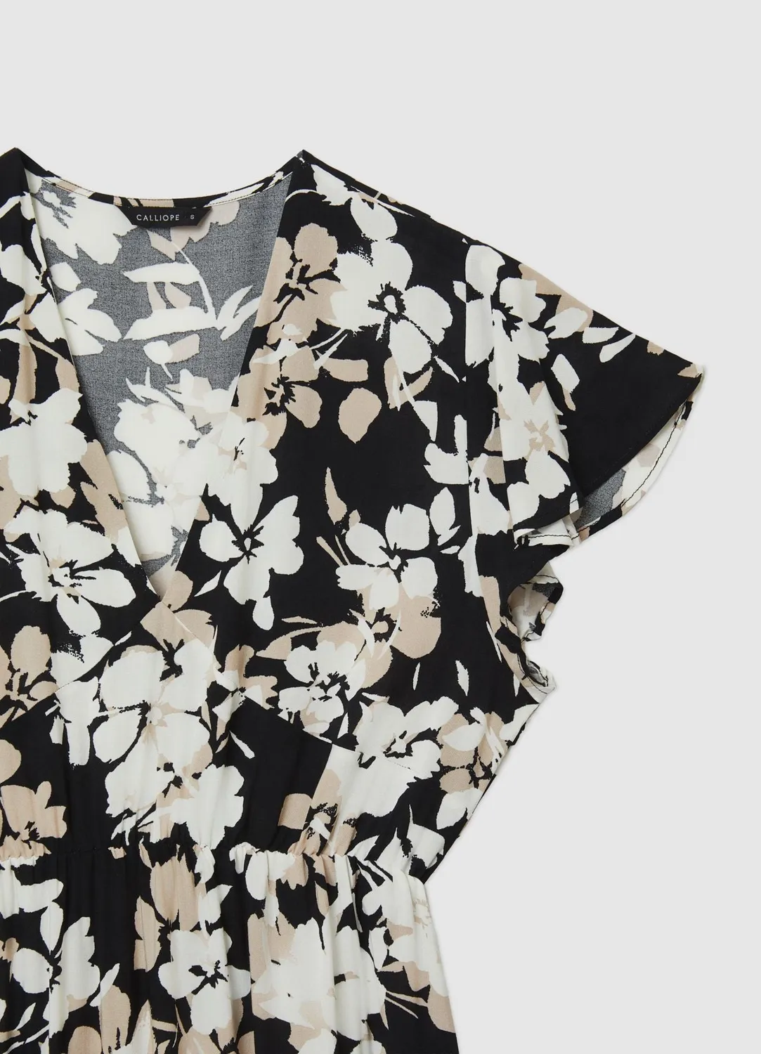 Calliope robe midi femme fleurs col V