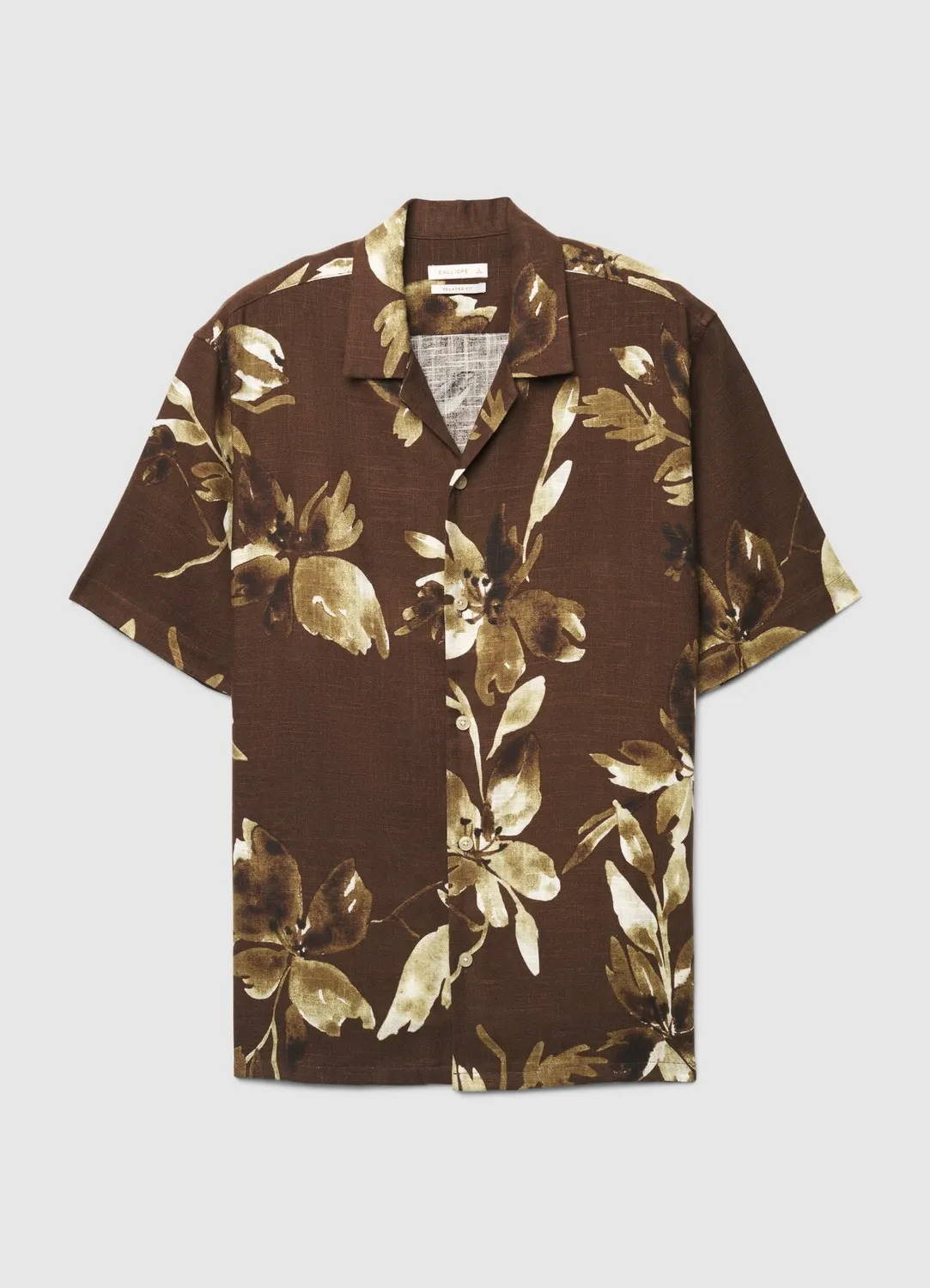 Calliope chemise homme fleurs lin manches courtes