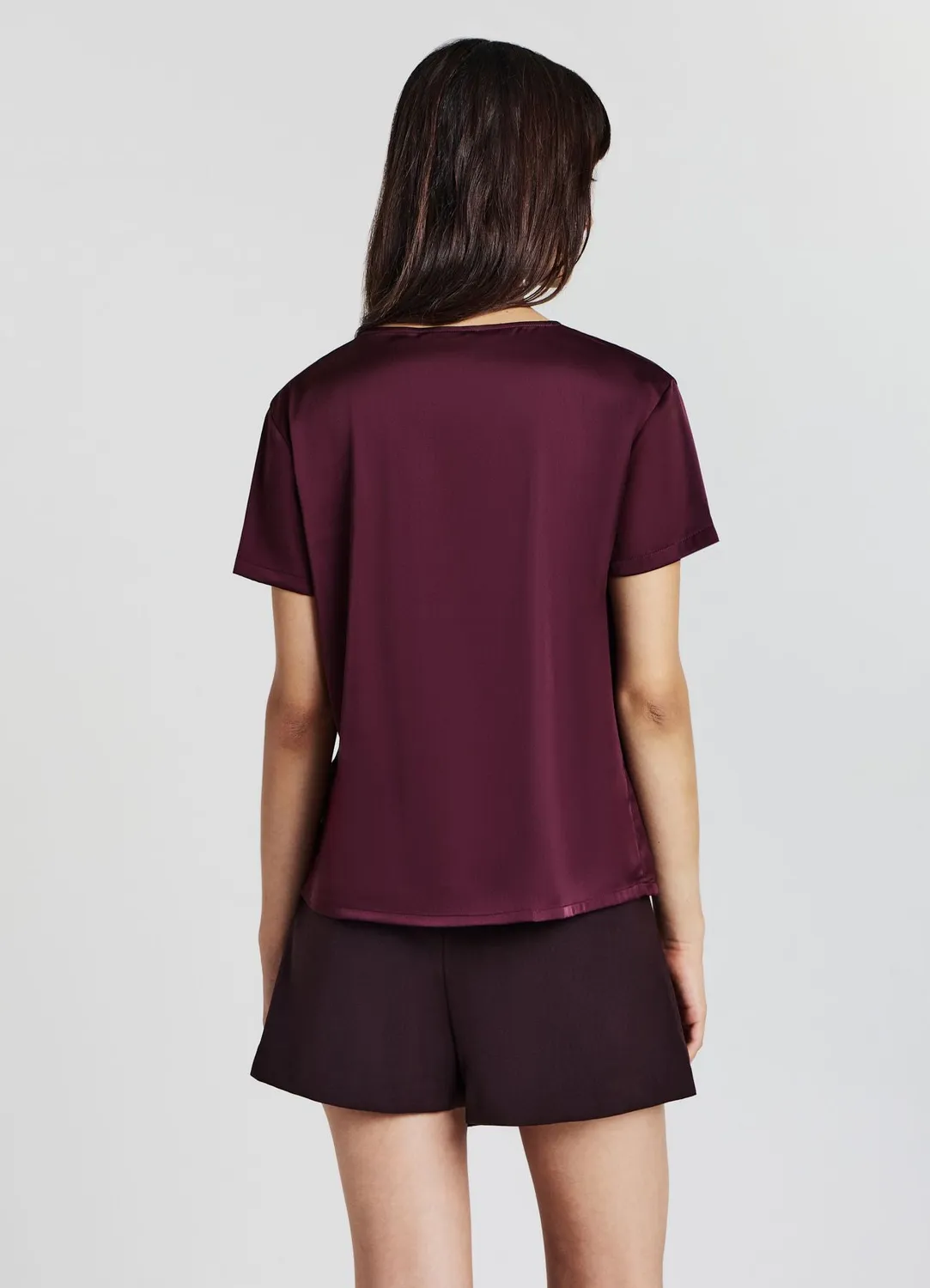 Calliope t-shirt effet satin femme col rond