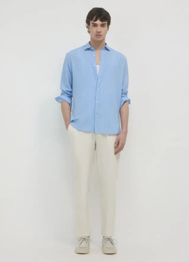 Calliope chemise rayures homme manches longues