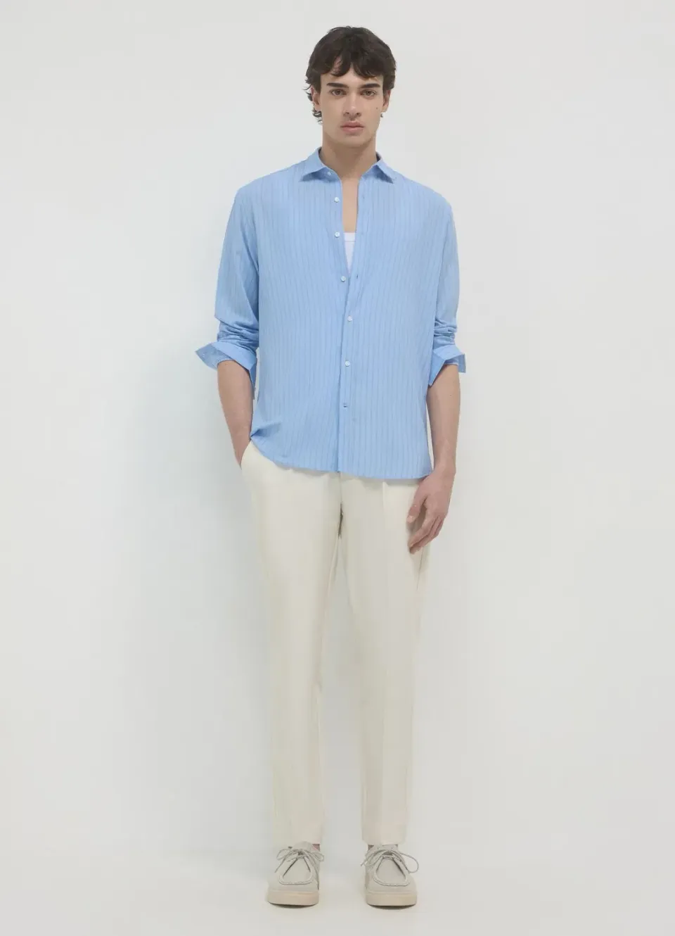 Calliope chemise rayures homme manches longues