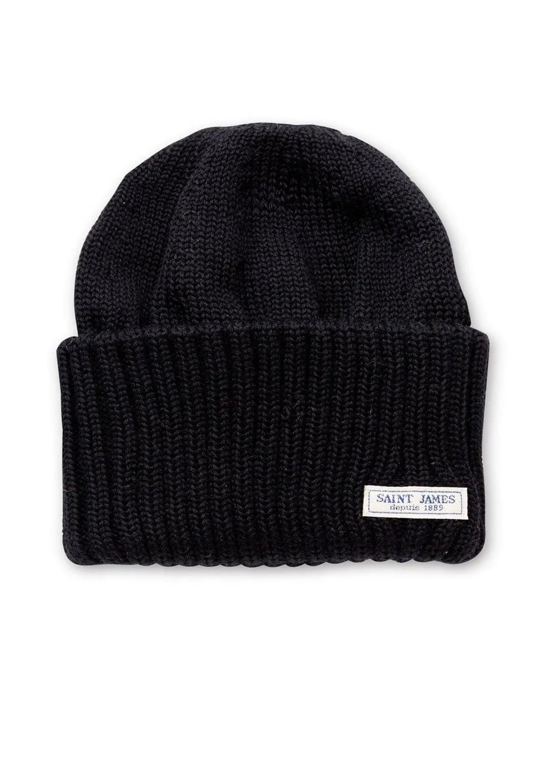 Saint James Barbaresque bonnet Noir laine à revers