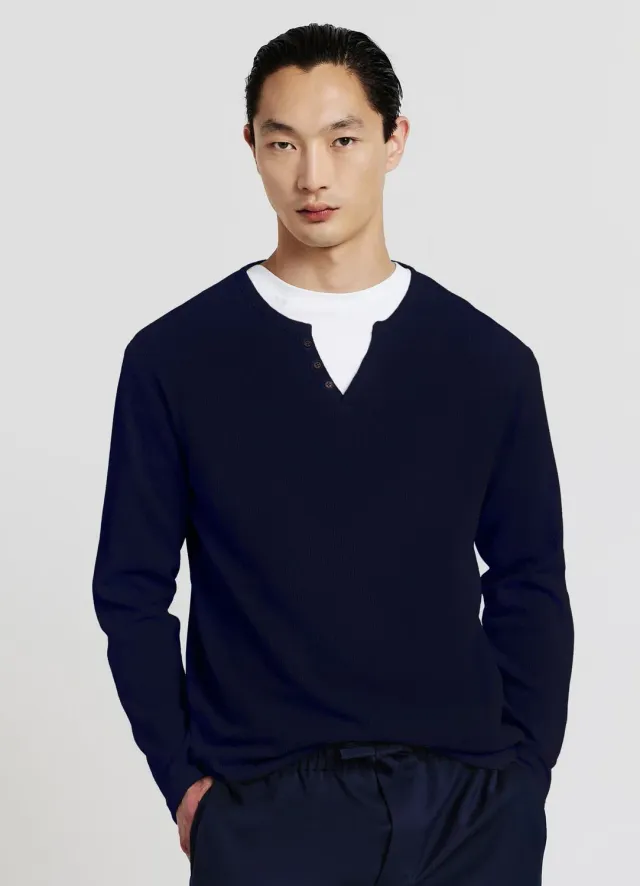 Calliope t-shirt manches longues homme col tunisien