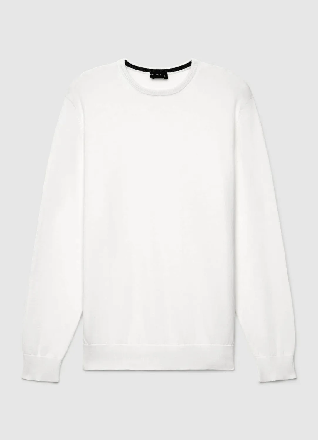 Calliope pull uni homme col rond manches longues