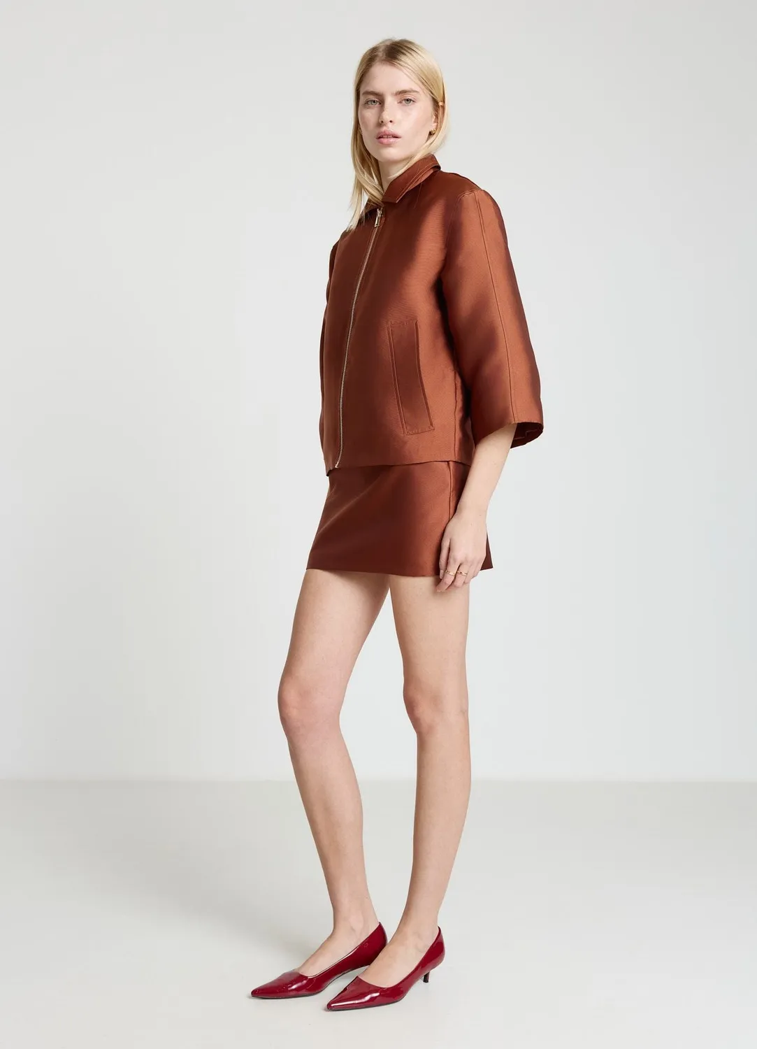 Calliope blouson femme satiné zippé