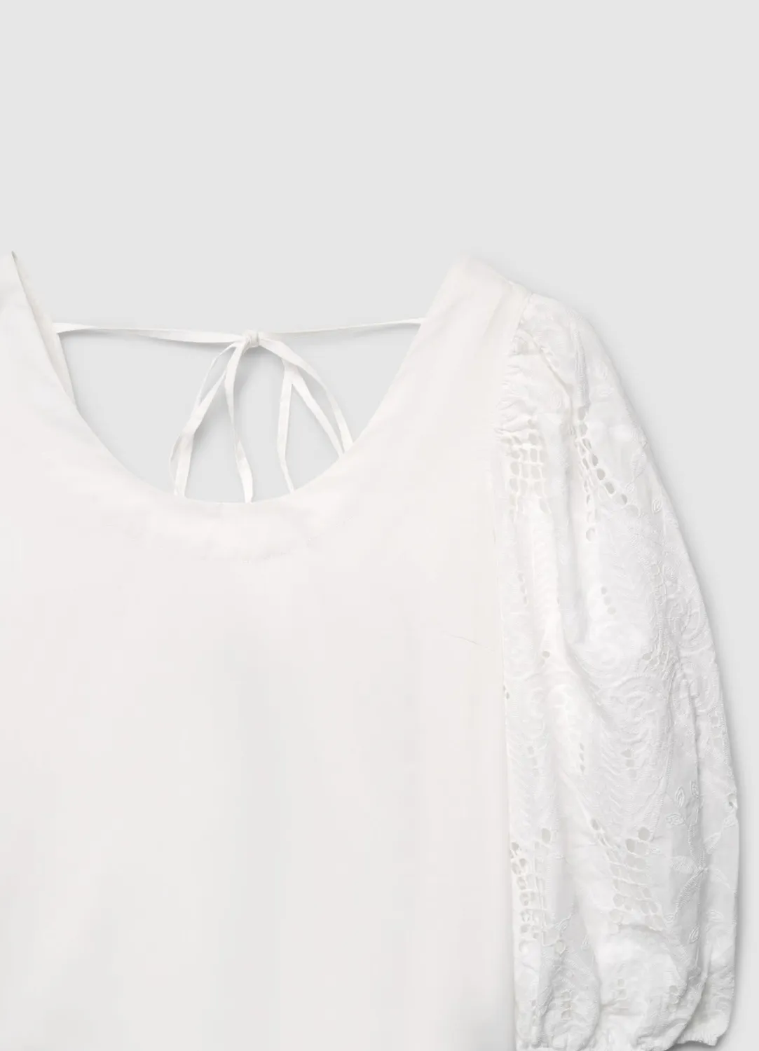 Calliope blouse col large manches ballon broderie