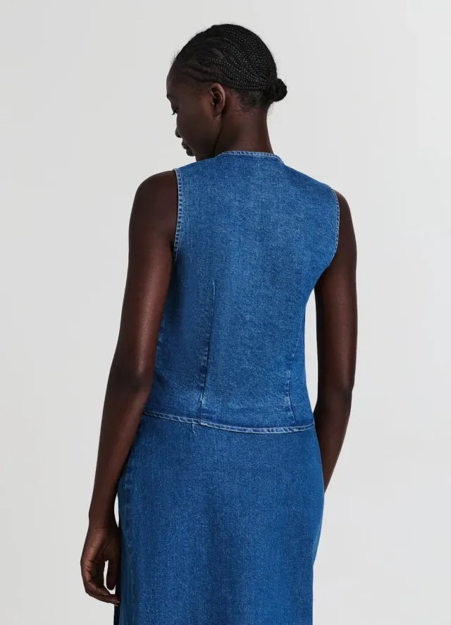 Calliope gilet denim nœuds regular femme