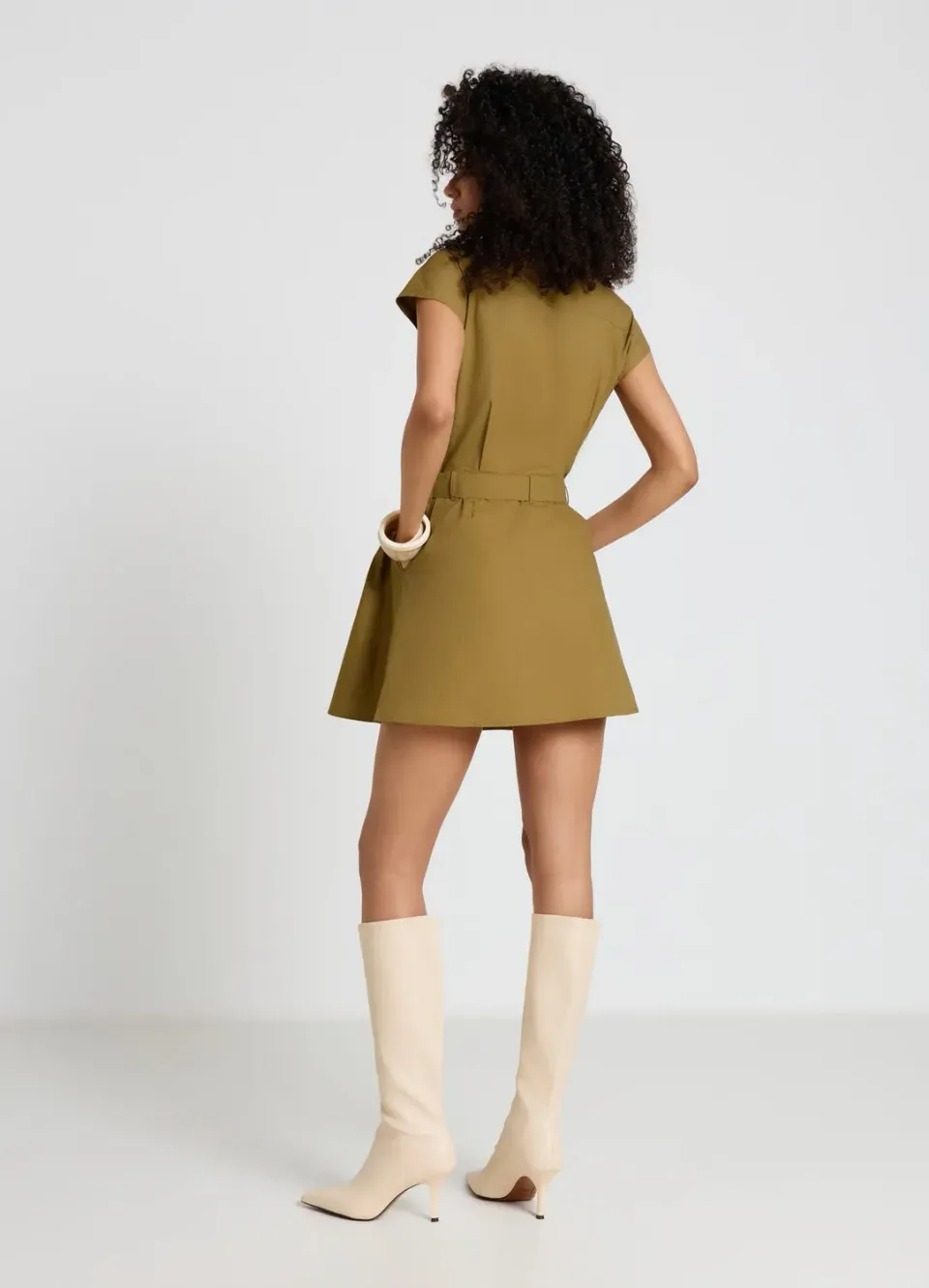 Calliope robe chemisier sans manches ceinture évasée