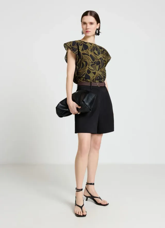 Calliope blouse manches courtes imprimé feuillage femme