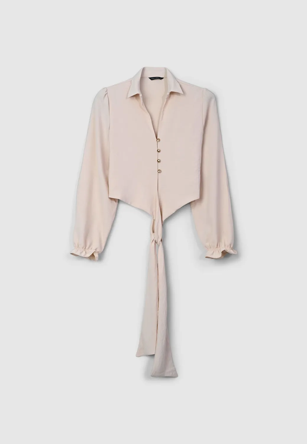 Calliope chemise crop nouée femme manches longues