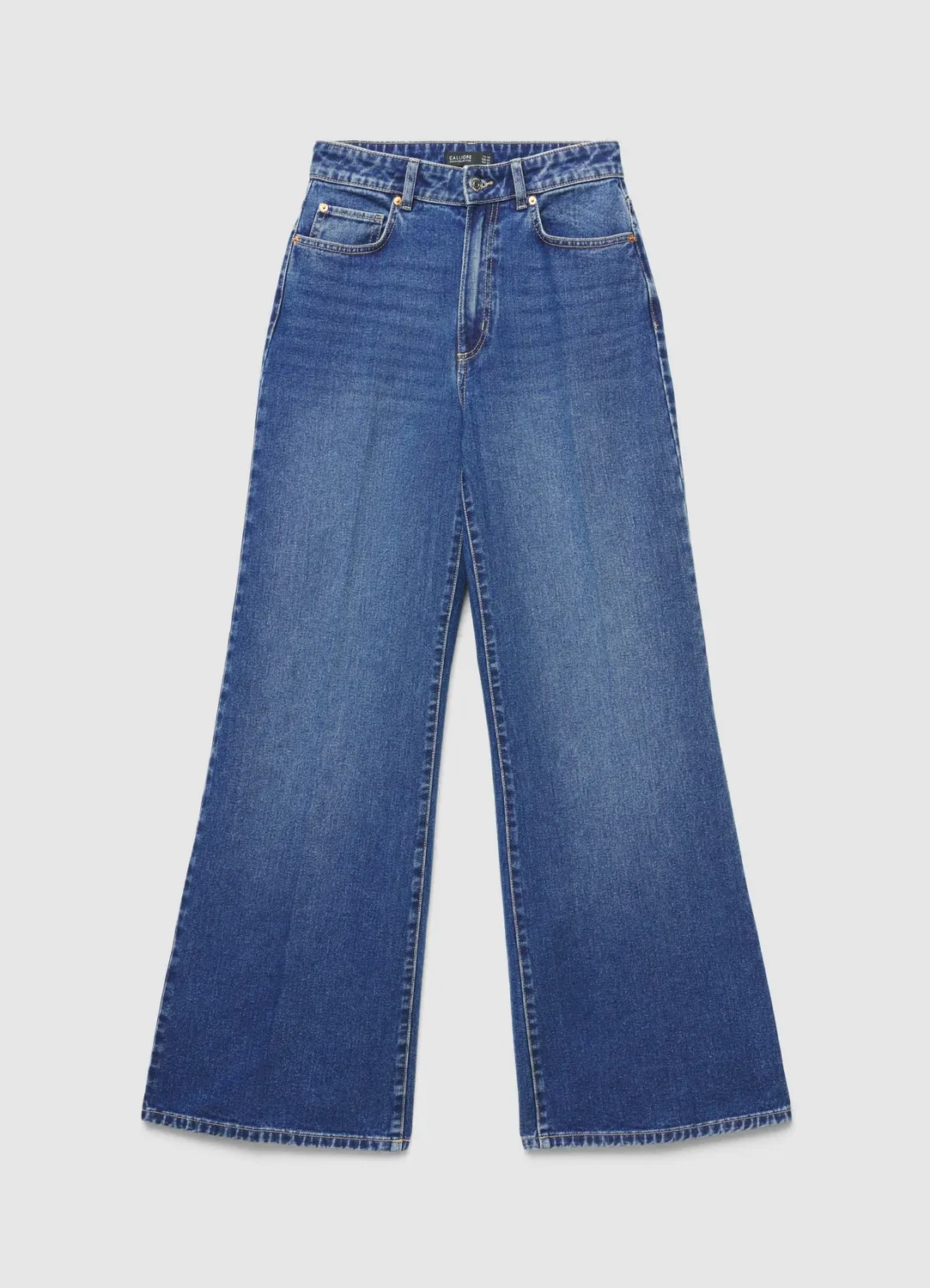 Calliope jean palazzo femme taille haute jambe large