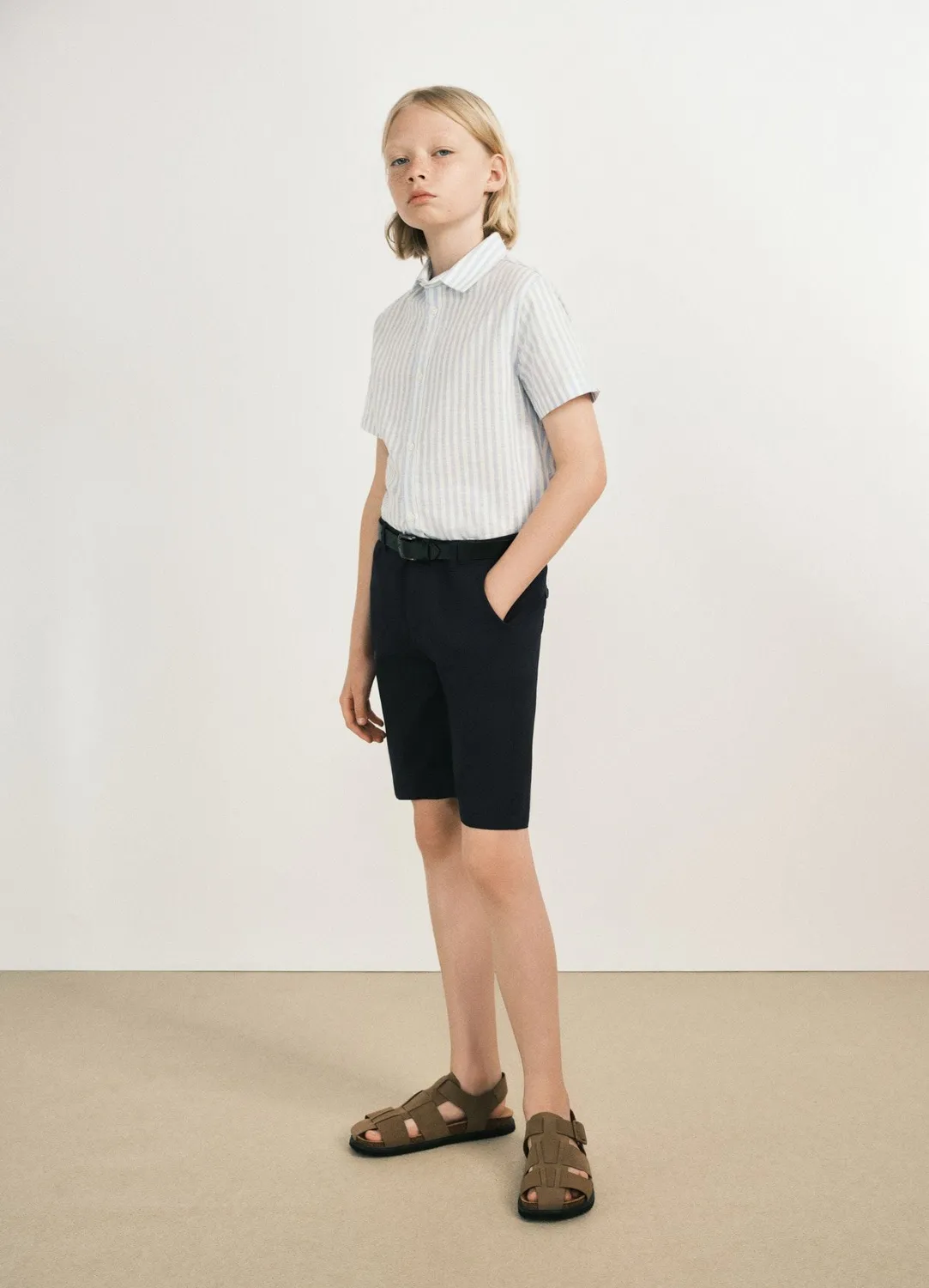 Calliope Short Chino Uni Garçon Coton