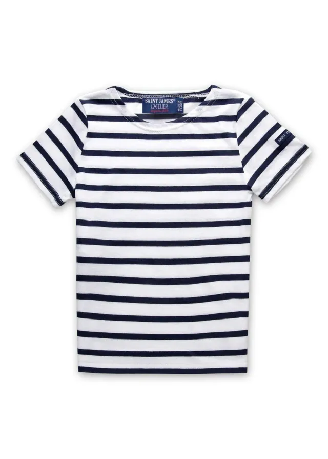 Saint James Levant marinière enfant neige marine coton