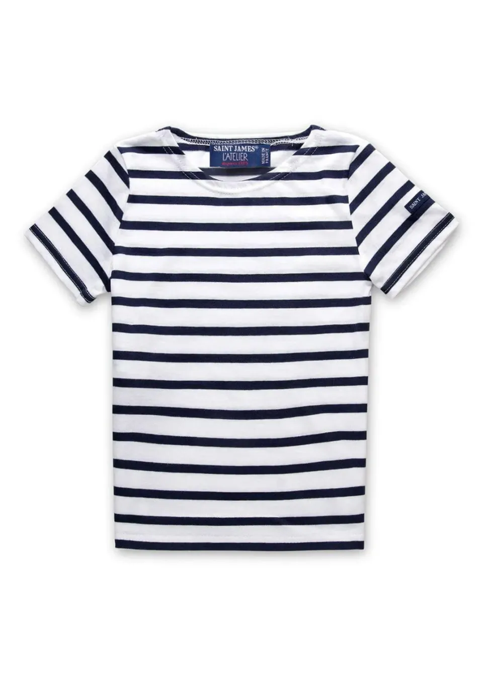 Saint James Levant marinière enfant neige marine coton