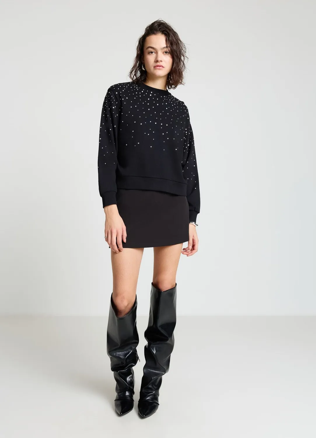 Calliope Girocollo Strass sweat femme col rond
