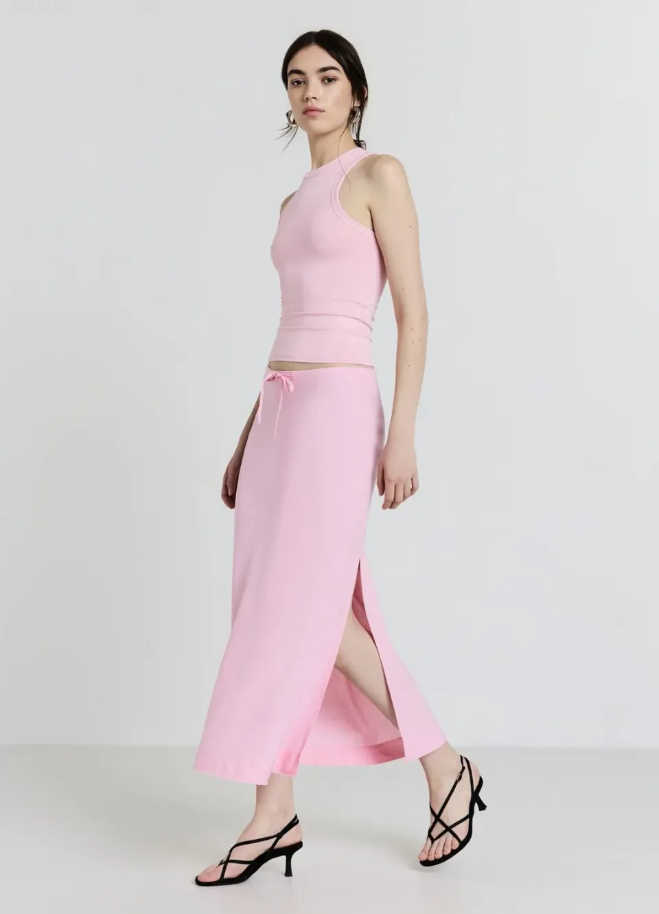 Calliope jupe midi femme fentes cordon