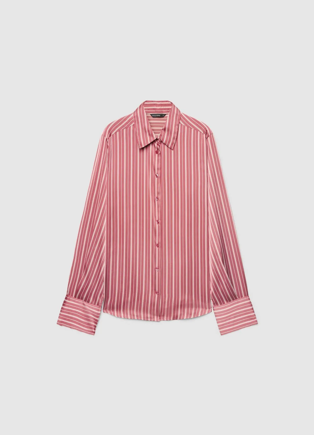 Calliope chemise rayée satinée col classique femme
