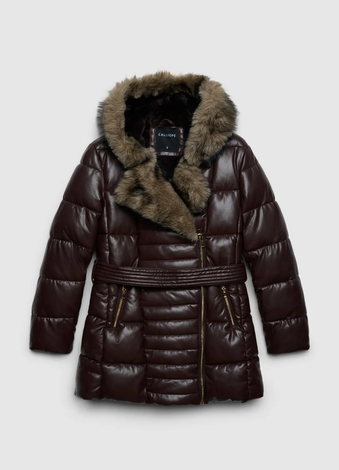 Calliope Doudoune Femme Capuche Fourrure Zip