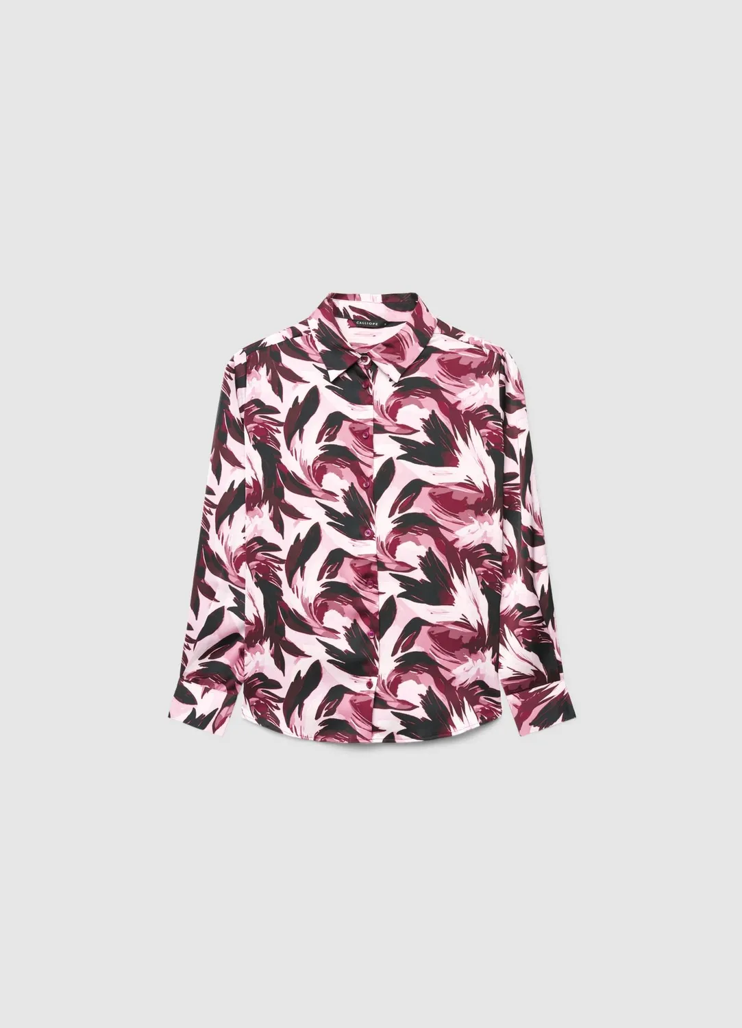 Calliope chemise satinée femme imprimée manches longues