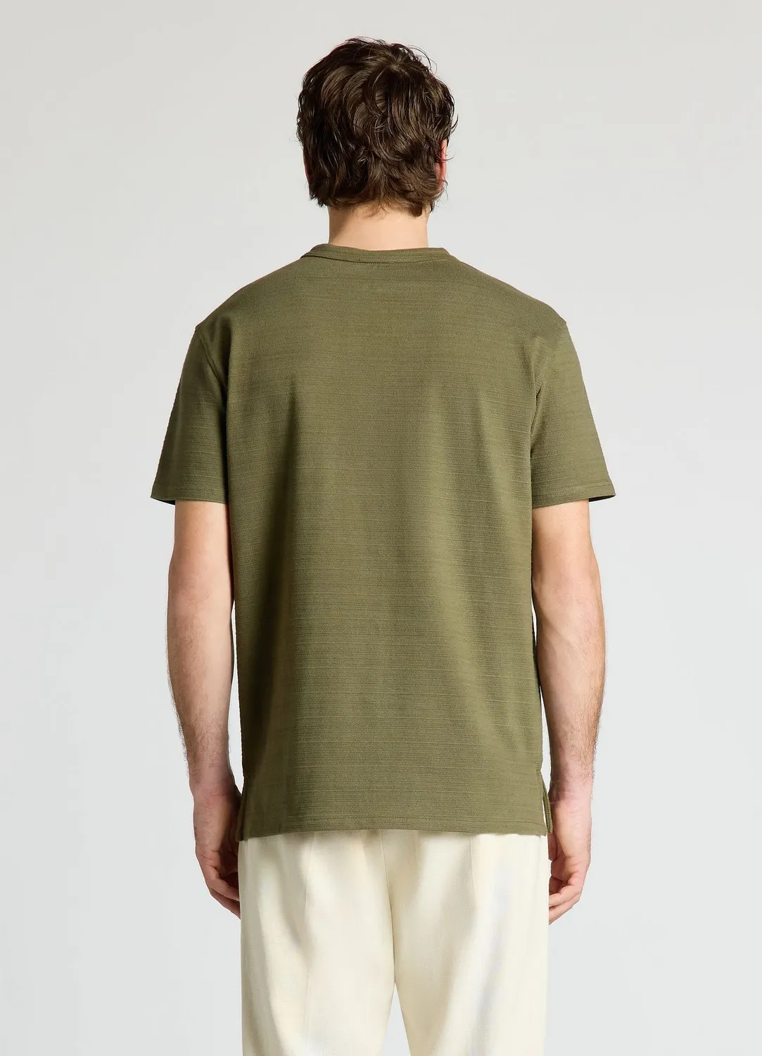 Calliope t-shirt homme col tunisien micro-rayé