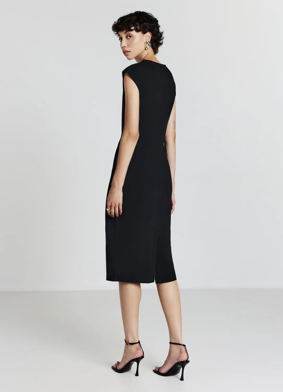 Calliope Atelier robe fourreau col V unie femme