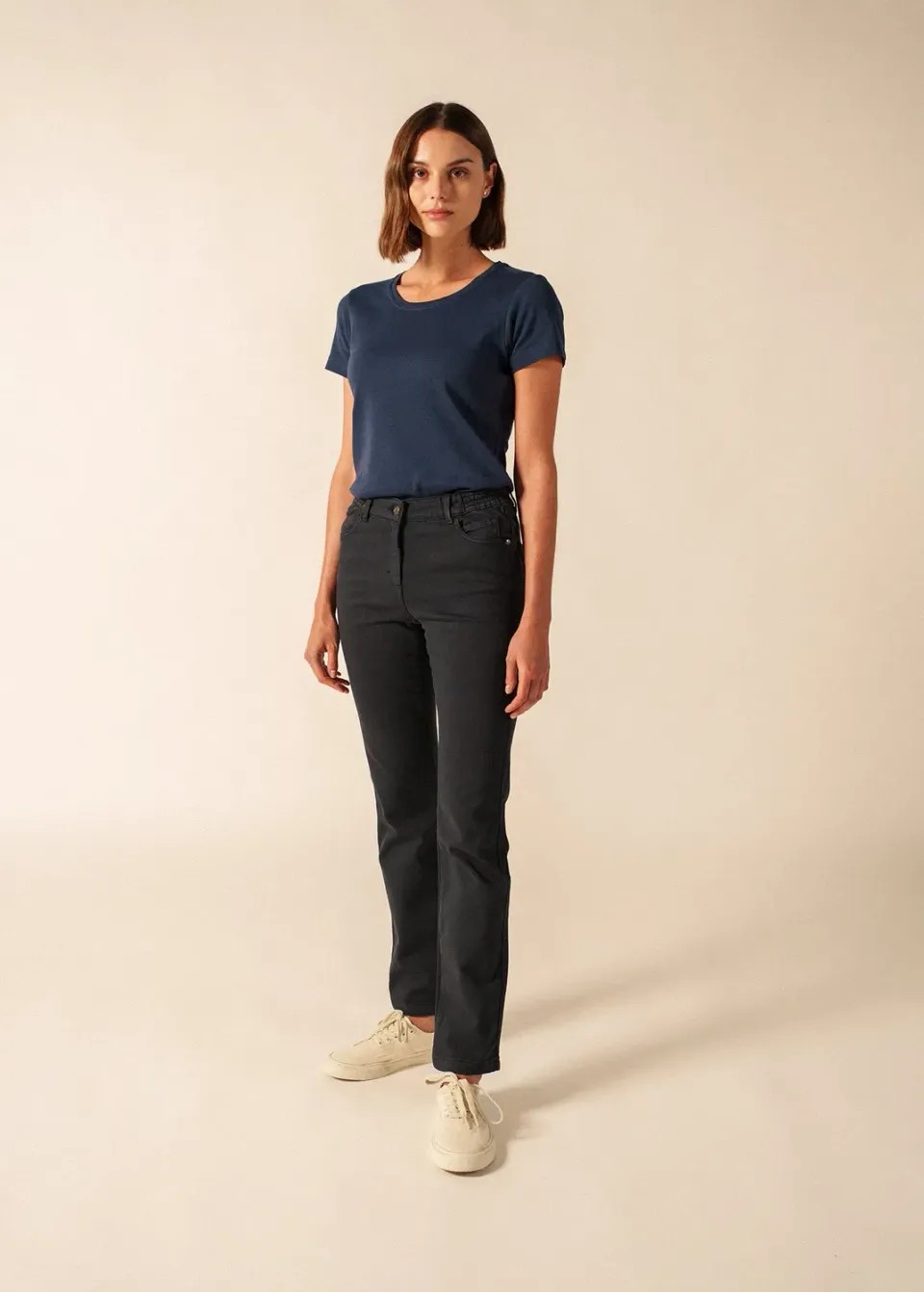 Saint James Patricia pantalon droit navy coton stretch