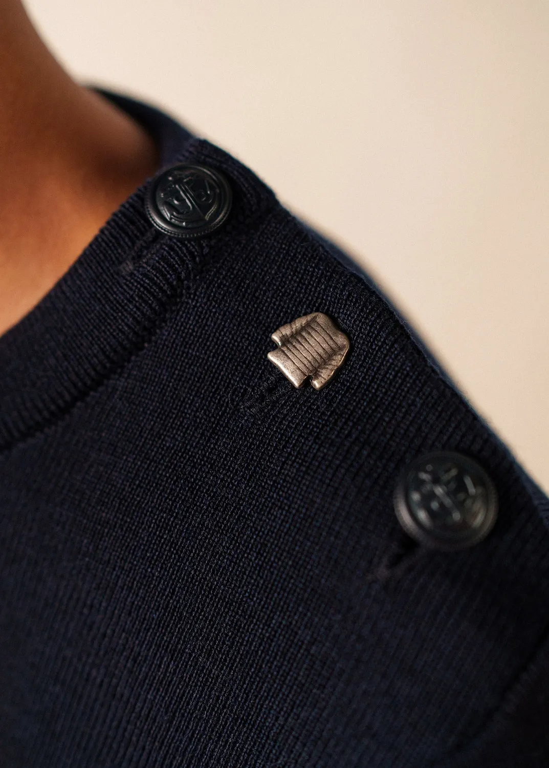 Saint James Brégançon Pop pull marin navy laine