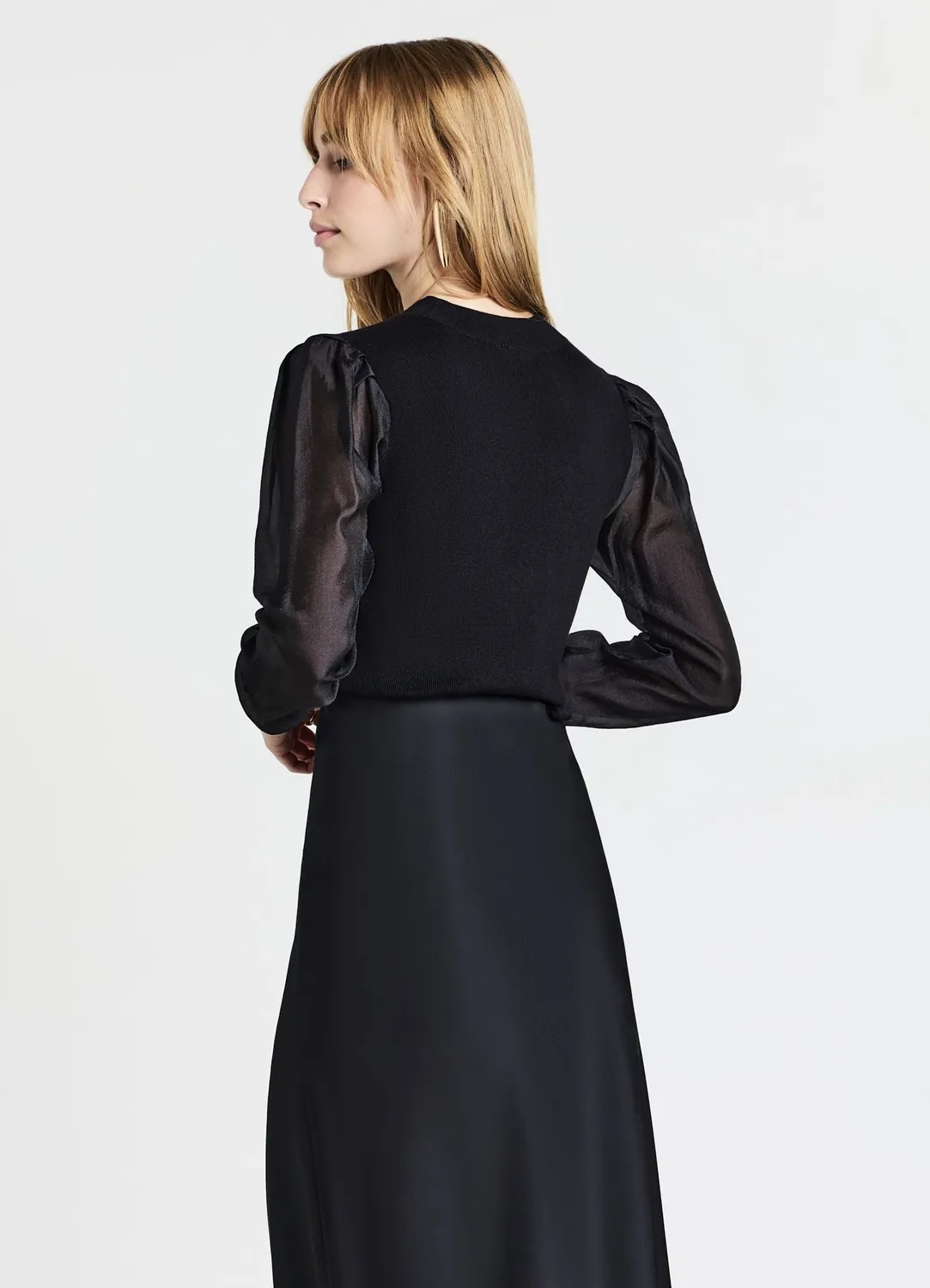 Calliope T-shirt manches organza femme col rond