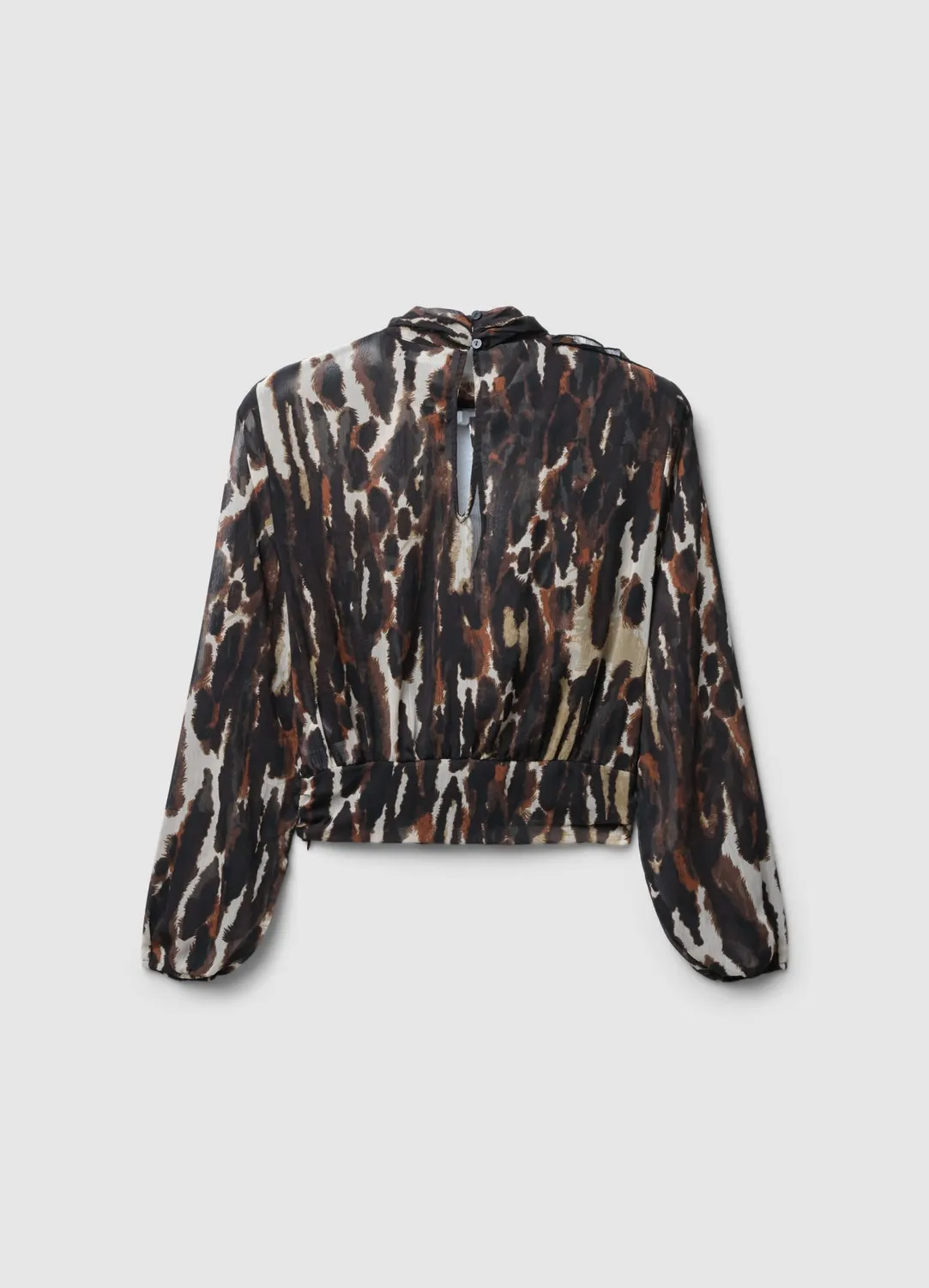 Calliope blouse animalier femme volants manches longues