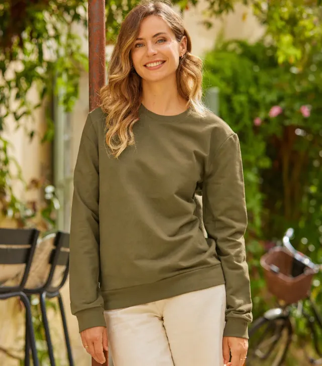 Cocorico Intemporel sweat femme kaki coton