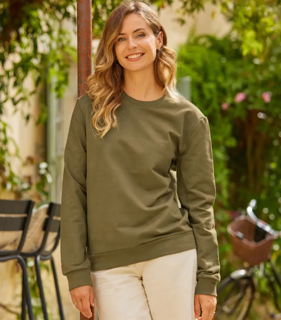 Cocorico Intemporel sweat femme kaki coton