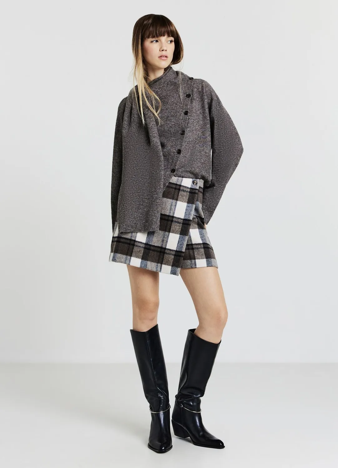 Calliope Skort à Carreaux jupe-short portefeuille