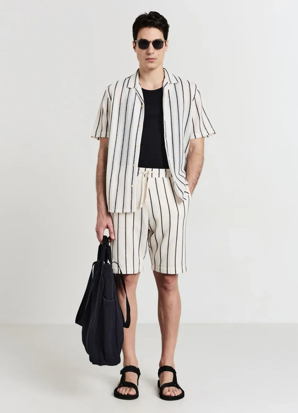 Calliope rayures short sport homme à cordon
