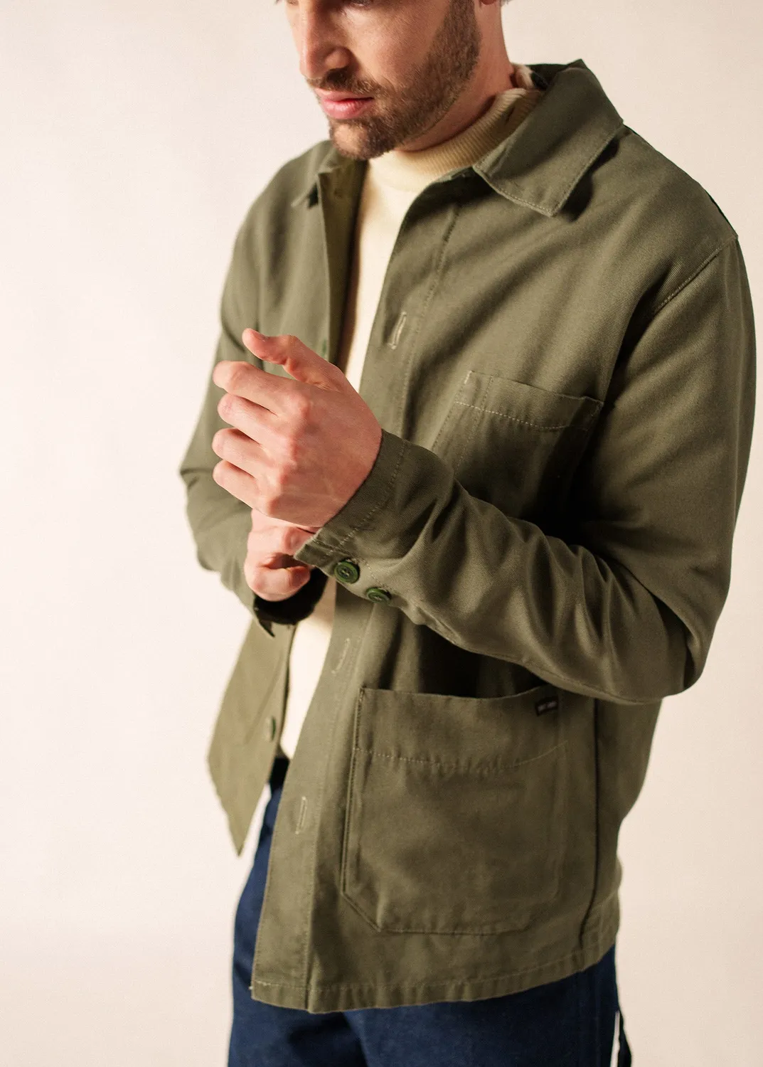 Saint James Veste Sirocco Toile Coton Algue Droite