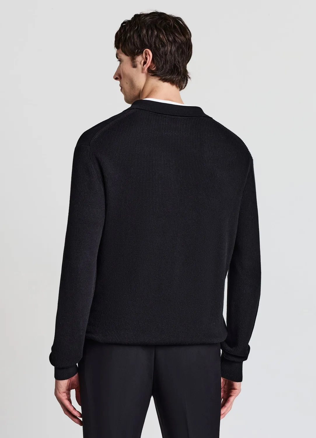 Calliope pull polo zippé côtelé homme