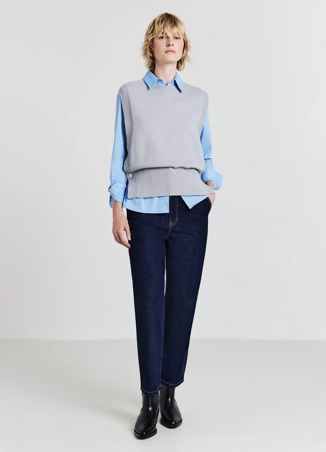 Calliope gilet en maille col rond boutons femme