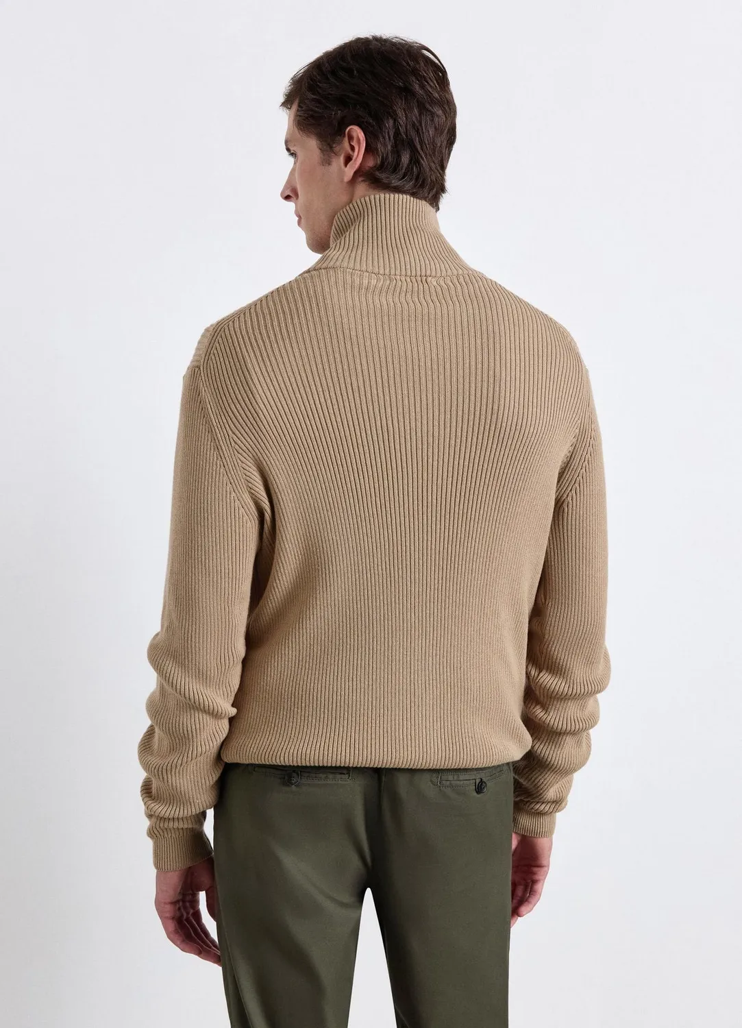 Calliope cardigan zippé col montant homme côtelé